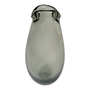 Vintage Holmegaard Per Lutken Smoky Gray Glass Danish Mcm modern Vase Signed